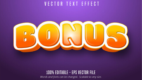 Bonus text, game style editable text effect