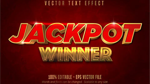 Jackpot prize style, editable text effect