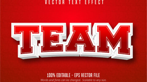 Team text, sport style editable text effect