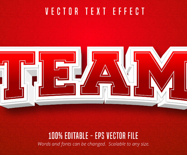 ArtStation - Team text, sport style editable text effect | Artworks