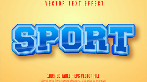 Sport style editable text effect