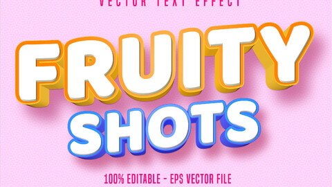 Fruity shots text, 3d pastry style editable font effect