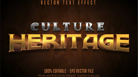 Culture heritage text, game style editable text effect