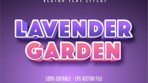 Lavender garden text effect, editable font style