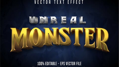 Unreal monster text, game style editable text effect