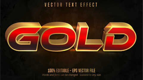 Shiny gold style text effect