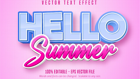 Hello summer editable text effect