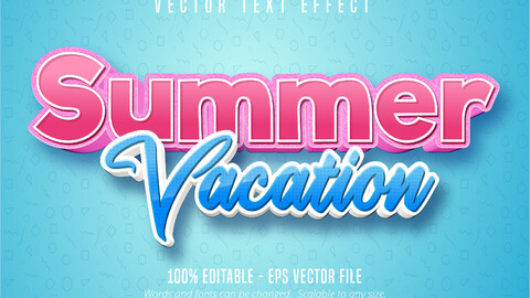 Summer vacation editable text effect