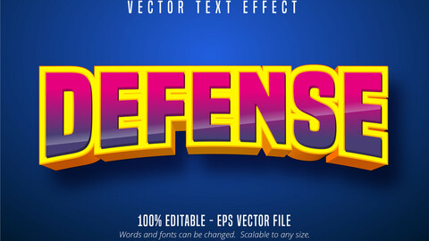 Defense text, 3d editable text effect