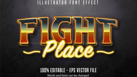 Fight place text, neon light style editable text effect