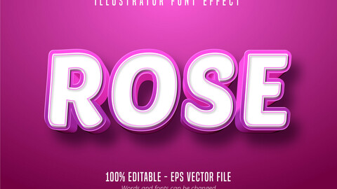 Rose pink style, editable text effect