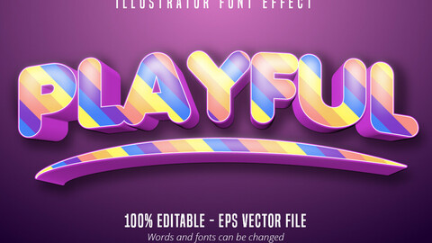 Playful text, 3d colorful editable font effect