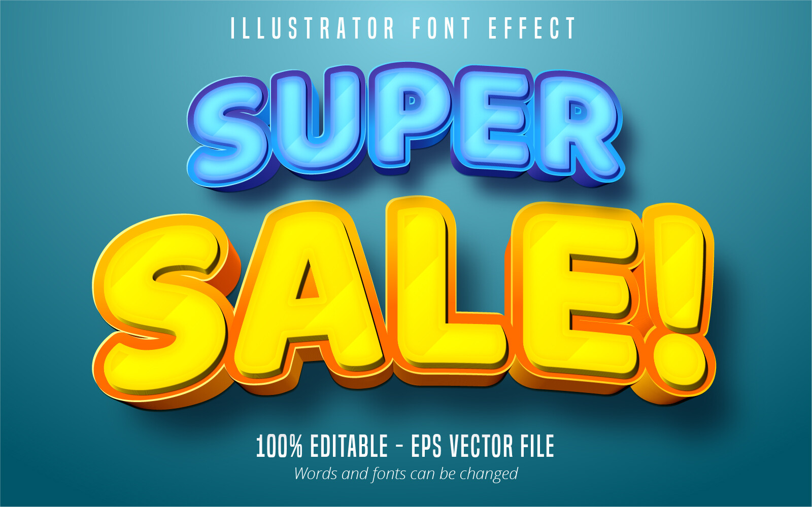 ArtStation - Super sale text, 3d editable font effect | Artworks