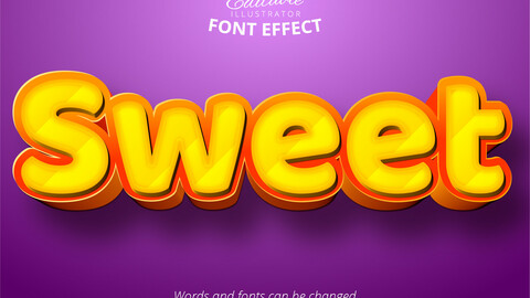 Sweet text, 3d editable font effect