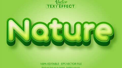 Nature text effect, green editable font style