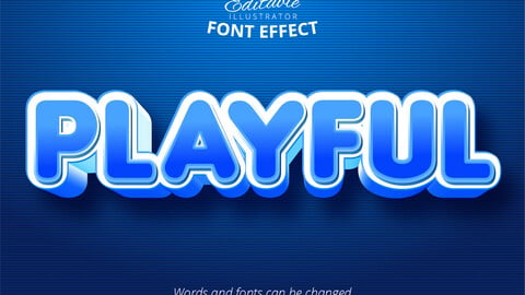 Playful cartoon style, 3d editable text effect