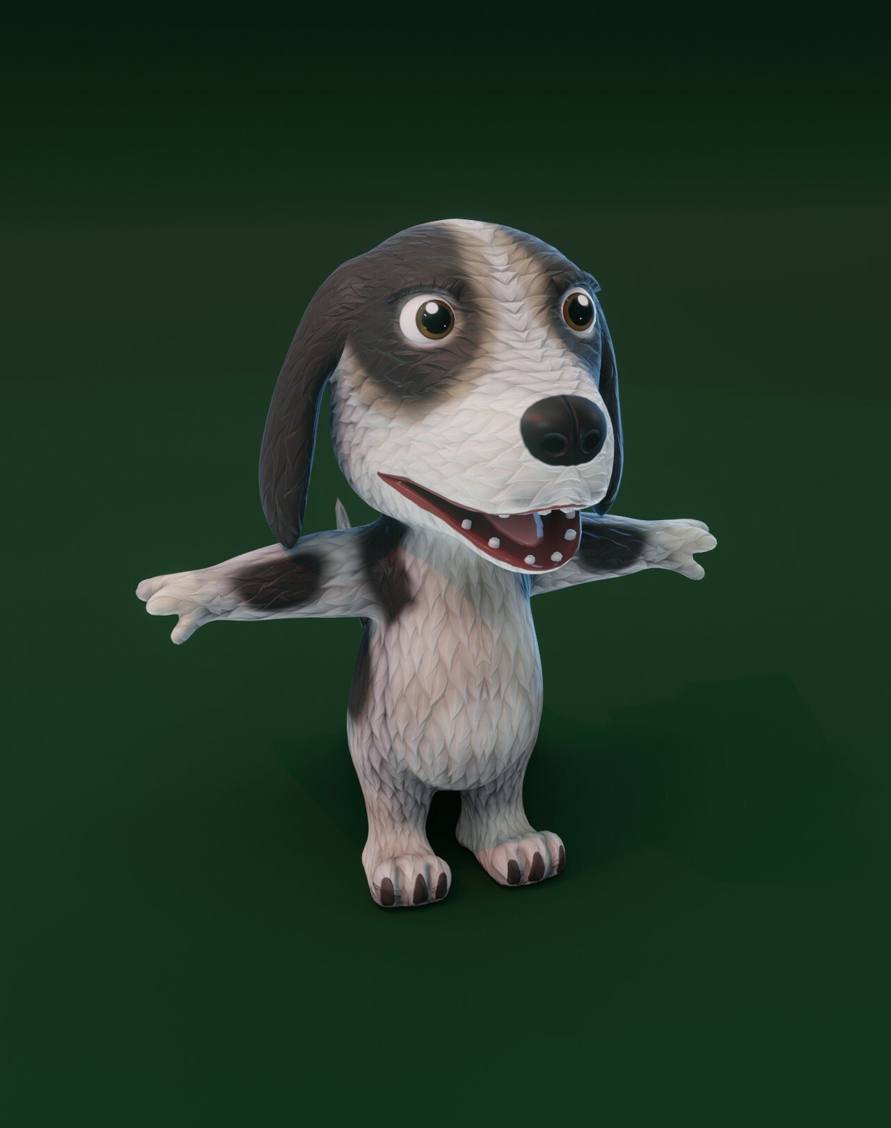 ArtStation - Cartoon Hound Dog Animated 3D Model | Game Assets