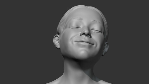 HD girl bust C 3D print model