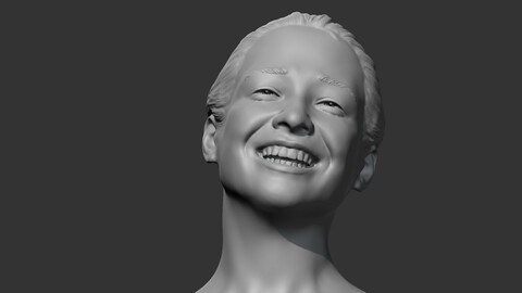 HD girl bust D 3D print model