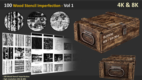 100 Wood Stencil Imperfection - Vol 1