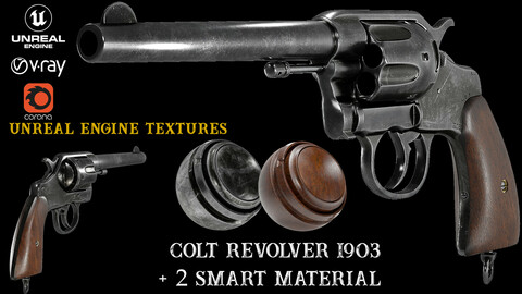 Colt-Revolver-1903-3dModel + 2 Smart Material