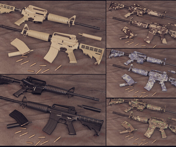 Artstation M4a1 Carbine Assault Rifle Game Assets