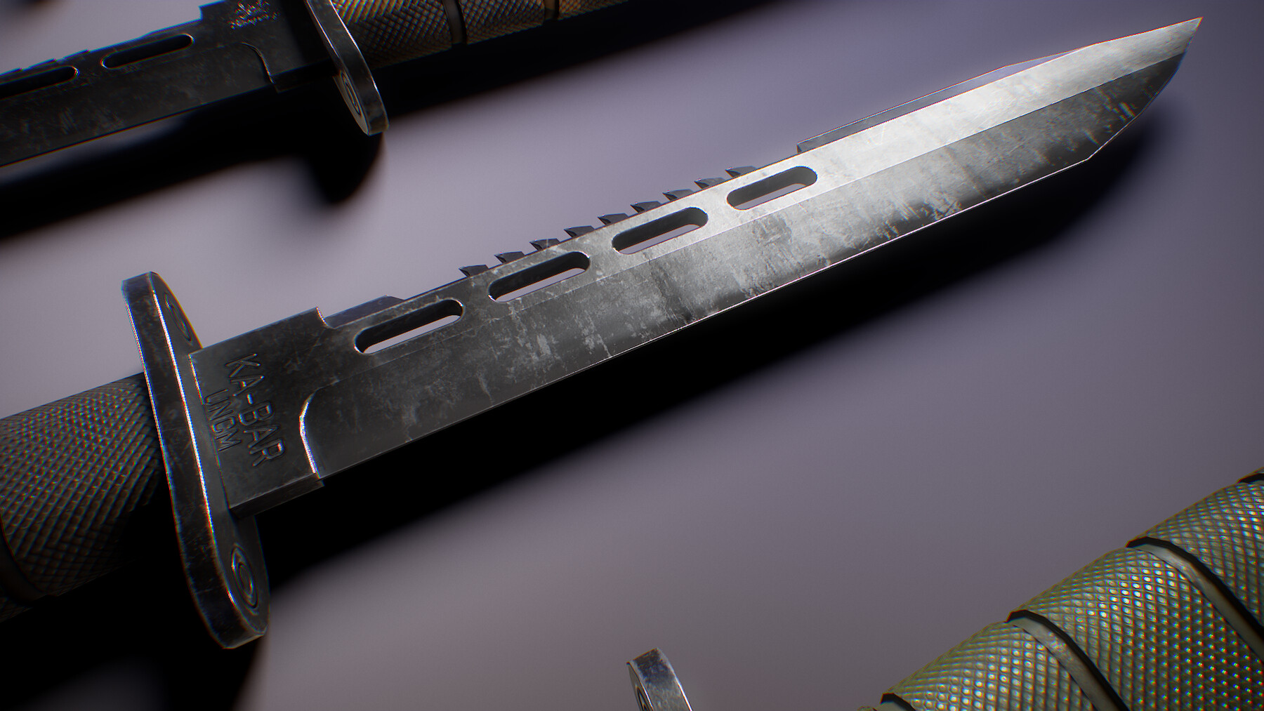 ArtStation PBR Futuristic Kabar Combat Knife Set Game Assets