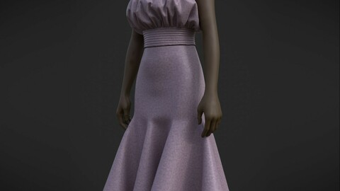 Vintage cocktail dress - 3D Female party dress