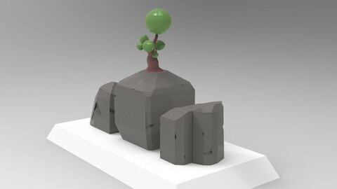 The tree grows on stone