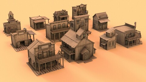 3D wild west house pack