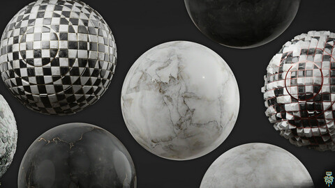 9in1 Procedural Marble Materials for Blender