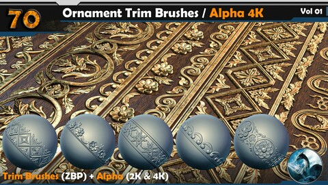 70 Ornament Trim Brushes  Vol 01