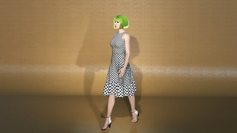 Real-time 3D Girl Character - Short Hair Girl