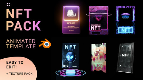 NFT PACK animated templates for Blender with textures