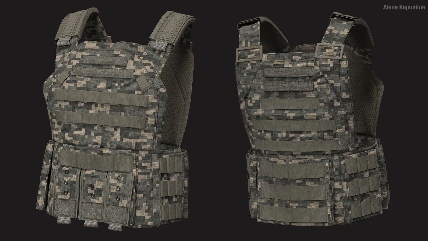 ArtStation - Body Armor Vest, Marvelous Designer