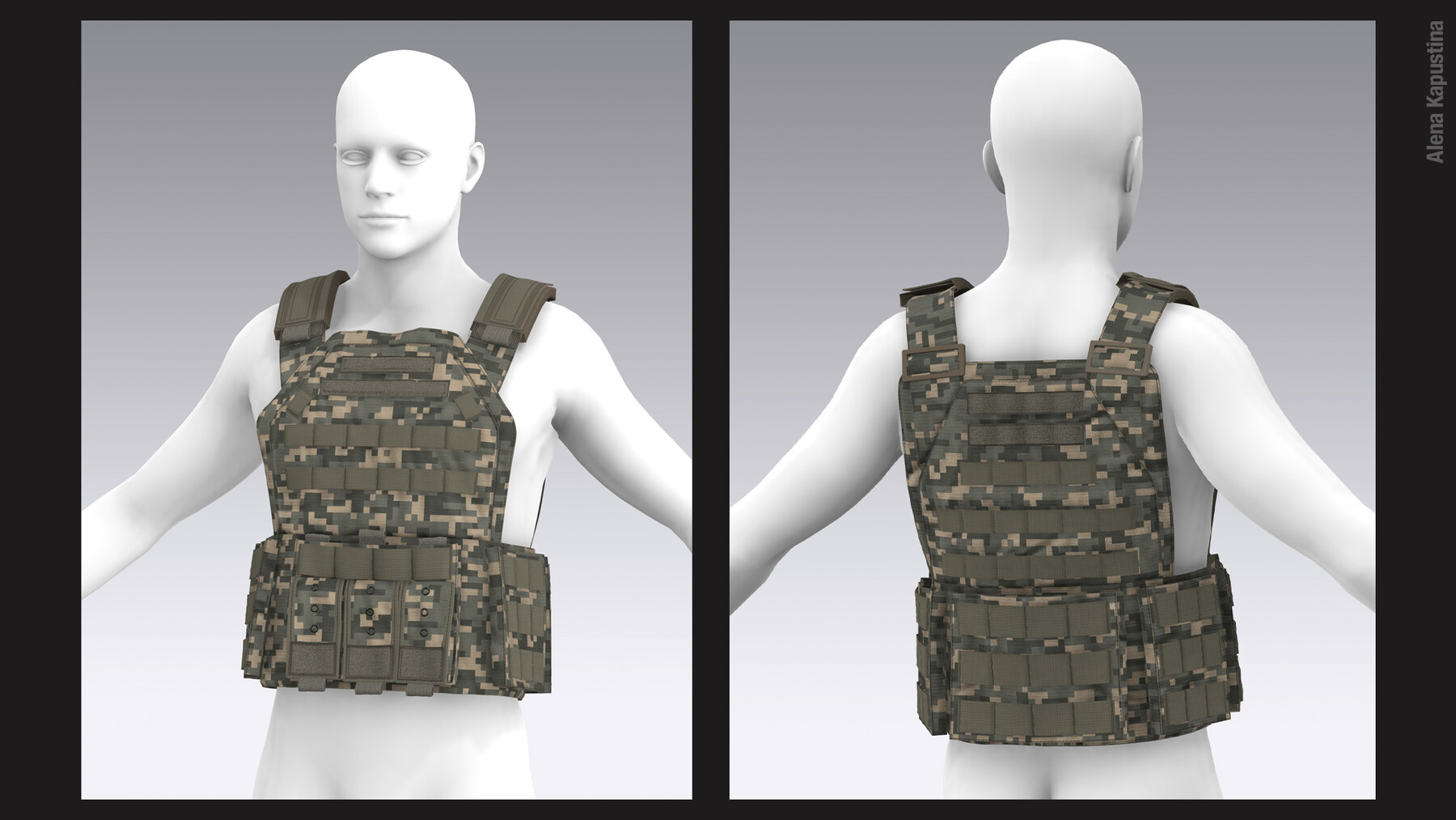 ArtStation - Marvelous Designer Bullet Proof Vest Study