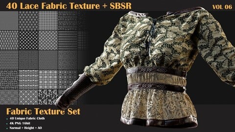 40 Lace Fabric Texture + SBSR - VOL 06