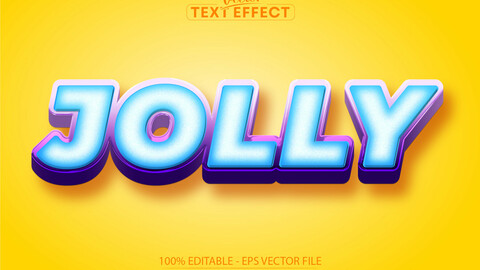 Cartoon text effect, editable jolly text and comic text style