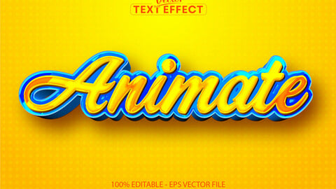 Cartoon text effect, editable animate text and comic text style