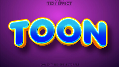 Cartoon text effect, editable toon text and comic text style