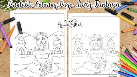Printable coloring page: Lady Fantasia