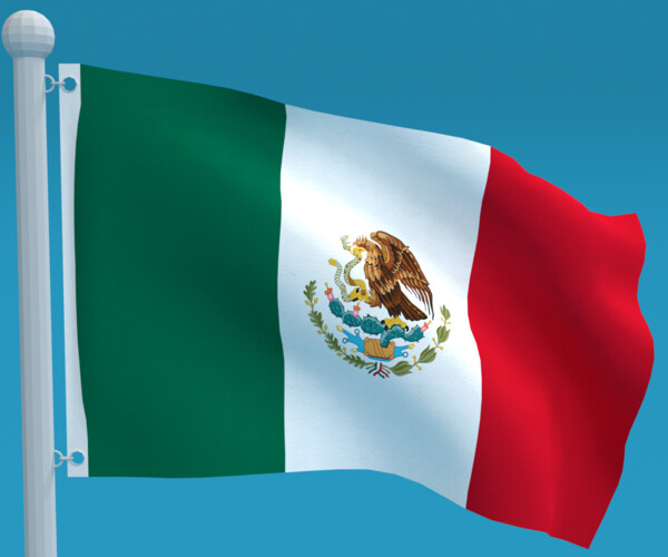 ArtStation - Low Poly Seamless Animated Mexico Flag | Game Assets