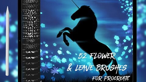 52 Flower and Leave Brushes