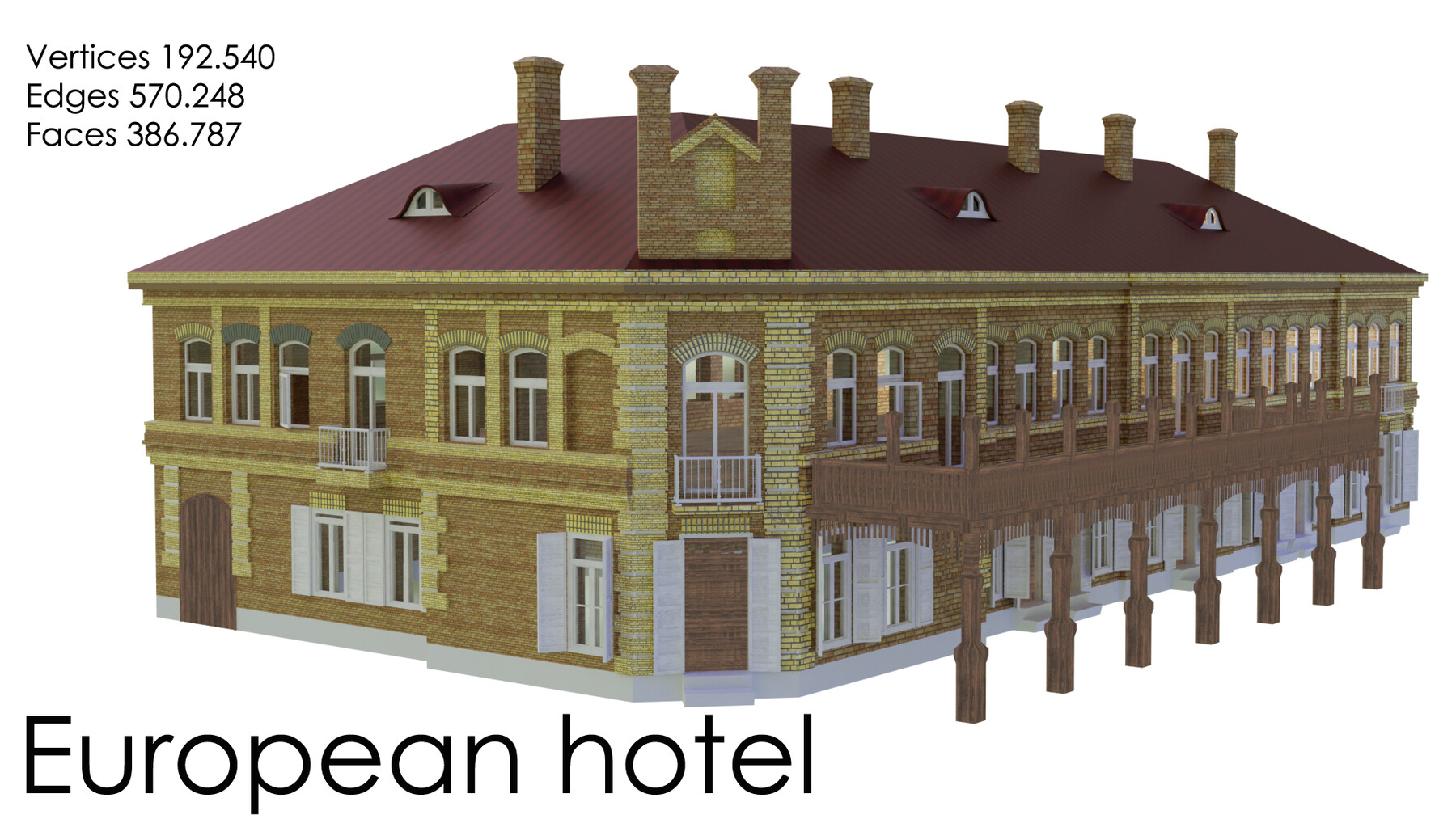 ArtStation - European Hotel 19-20 century Low-poly Low-poly 3D model | Game  Assets