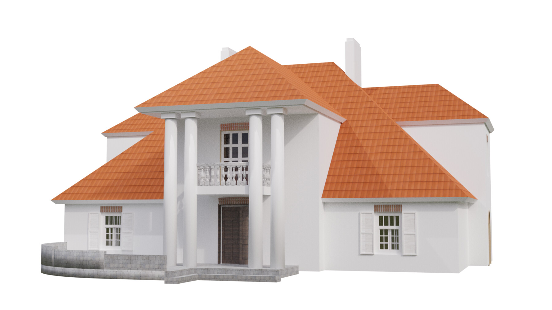 ArtStation - Country background mansion 19-20 century low-poly Low-poly 3D  model | Game Assets