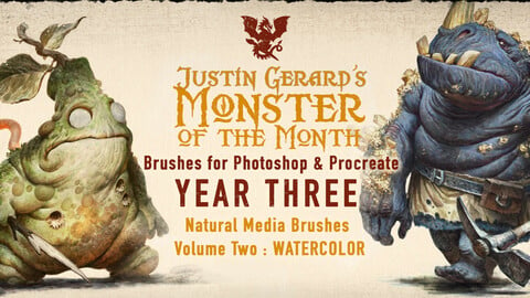 Justin Gerard's Monster of the Month Brushes YEAR THREE : Watercolor