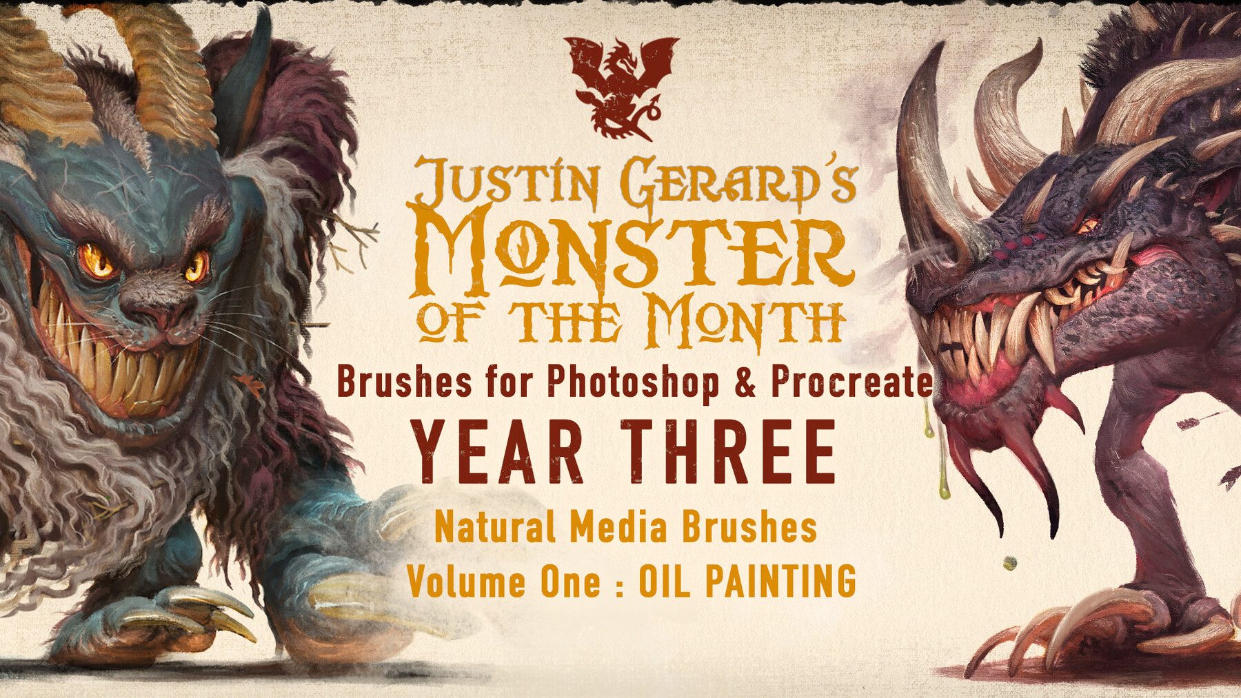 ArtStation - Justin Gerard's Monster of the Month Brushes YEAR THREE : Oil  Paint | Brushes