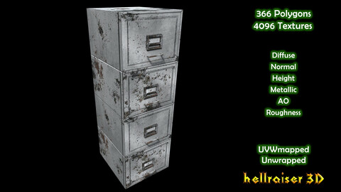 File Cabinet - PBR - Dirty Textured
