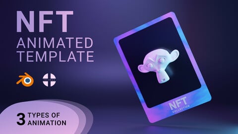 NFT collectible card template for Blender (.blend file + tutorial)