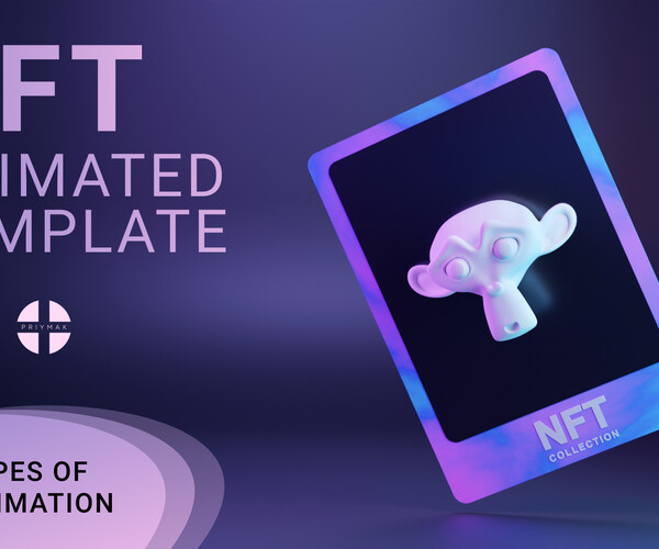 ArtStation NFT collectible card template for Blender (.blend file